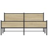 Cadre de lit en métal sans matelas chêne sonoma 183x213 cm 