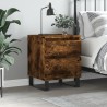 Table de chevet chêne fumé 40x35x50 cm bois d’ingénierie 