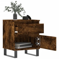 Table de chevet chêne fumé 40x35x50 cm bois d’ingénierie 