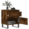 Table de chevet chêne fumé 40x35x50 cm bois d’ingénierie 