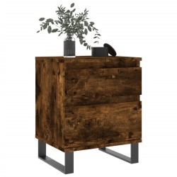 Table de chevet chêne fumé 40x35x50 cm bois d’ingénierie 