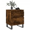 Table de chevet chêne fumé 40x35x50 cm bois d’ingénierie 