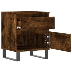 Table de chevet chêne fumé 40x35x50 cm bois d’ingénierie 