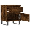Table de chevet chêne fumé 40x35x50 cm bois d’ingénierie 