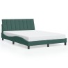 Cadre de lit sans matelas vert foncé 140x200 cm velours 
