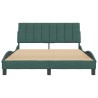 Cadre de lit sans matelas vert foncé 140x200 cm velours 