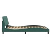 Cadre de lit sans matelas vert foncé 140x200 cm velours 