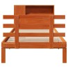 Lit bibliothèque sans matelas cire marron 90x190 cm pin massif 