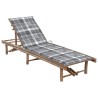 Chaise longue de jardin avec coussin Bambou 