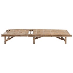 Chaise longue de jardin avec coussin Bambou 