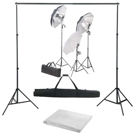 Kit de studio photo avec ensemble d'éclairage et toile de fond 