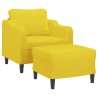 Fauteuil avec repose-pied Jaune clair 60 cm Tissu 