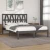 Cadre de lit sans matelas gris bois de pin massif 