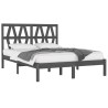 Cadre de lit sans matelas gris bois de pin massif 