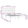 Cadre de lit sans matelas gris bois de pin massif 