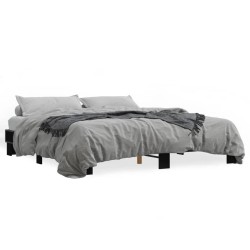 Cadre de lit sans matelas noir 200x200 cm 