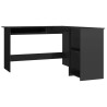 Bureau d'angle forme de L Noir brillant 120x140x75cm Aggloméré 