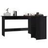 Bureau d'angle forme de L Noir brillant 120x140x75cm Aggloméré 
