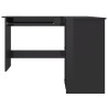 Bureau d'angle forme de L Noir brillant 120x140x75cm Aggloméré 