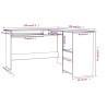 Bureau d'angle forme de L Noir brillant 120x140x75cm Aggloméré 