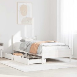 Cadre de lit sans matelas blanc 90x190 cm bois de pin massif 