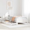 Cadre de lit sans matelas blanc 90x190 cm bois de pin massif 
