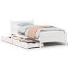 Cadre de lit sans matelas blanc 90x190 cm bois de pin massif 