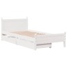 Cadre de lit sans matelas blanc 90x190 cm bois de pin massif 