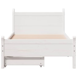 Cadre de lit sans matelas blanc 90x190 cm bois de pin massif 