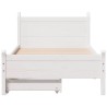 Cadre de lit sans matelas blanc 90x190 cm bois de pin massif 