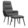 Chaise de relaxation avec tabouret Gris clair Tissu similicuir 