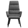 Chaise de relaxation avec tabouret Gris clair Tissu similicuir 