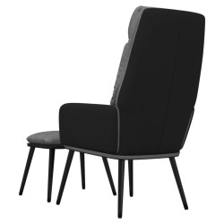 Chaise de relaxation avec tabouret Gris clair Tissu similicuir 