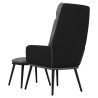 Chaise de relaxation avec tabouret Gris clair Tissu similicuir 