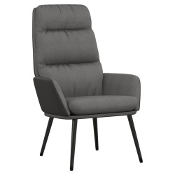 Chaise de relaxation avec tabouret Gris clair Tissu similicuir 