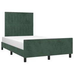 Cadre de lit sans matelas vert foncé 120x190 cm velours 