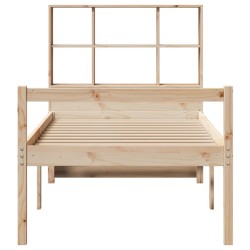 Lit bibliothèque sans matelas 90x190 cm bois de pin massif 