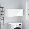 Armoire murale blanc brillant 80x36,5x35 cm bois d'ingénierie 
