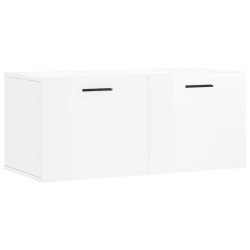 Armoire murale blanc brillant 80x36,5x35 cm bois d'ingénierie 