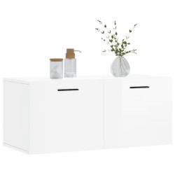 Armoire murale blanc brillant 80x36,5x35 cm bois d'ingénierie 