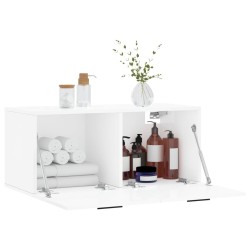 Armoire murale blanc brillant 80x36,5x35 cm bois d'ingénierie 