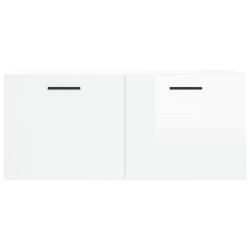 Armoire murale blanc brillant 80x36,5x35 cm bois d'ingénierie 