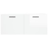 Armoire murale blanc brillant 80x36,5x35 cm bois d'ingénierie 