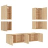 Unités murales TV 6 pcs chêne sonoma bois d'ingénierie 