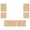 Unités murales TV 6 pcs chêne sonoma bois d'ingénierie 