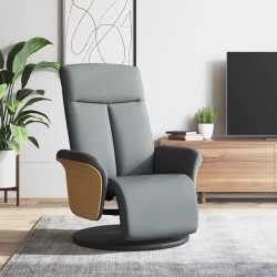 Fauteuil inclinable avec repose-pieds gris clair tissu 
