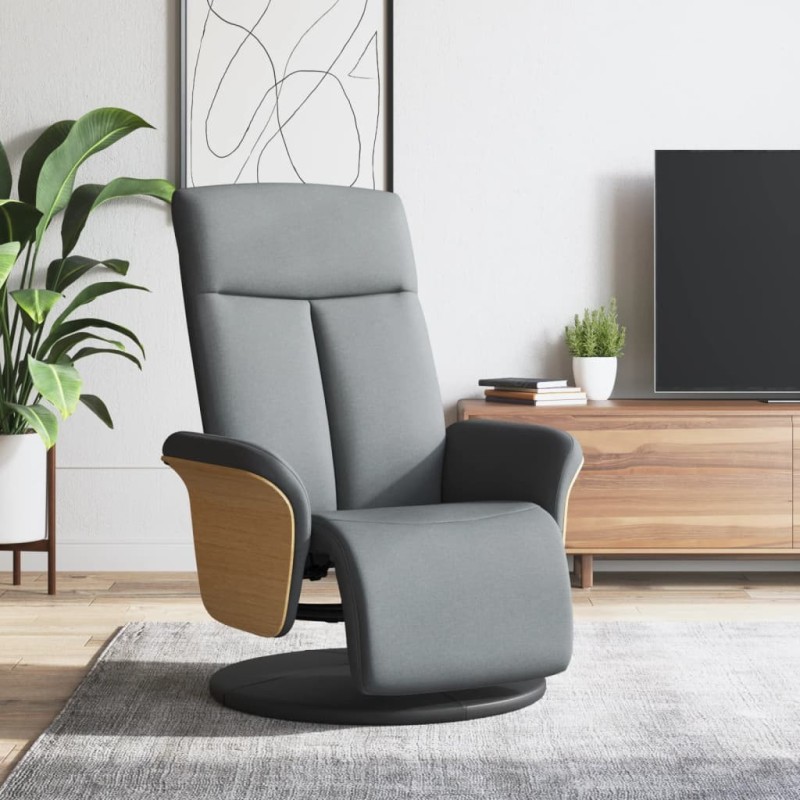Fauteuil inclinable avec repose-pieds gris clair tissu 