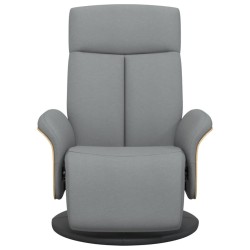 Fauteuil inclinable avec repose-pieds gris clair tissu 