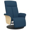 Fauteuil inclinable avec repose-pieds bleu tissu 