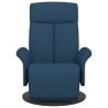 Fauteuil inclinable avec repose-pieds bleu tissu 